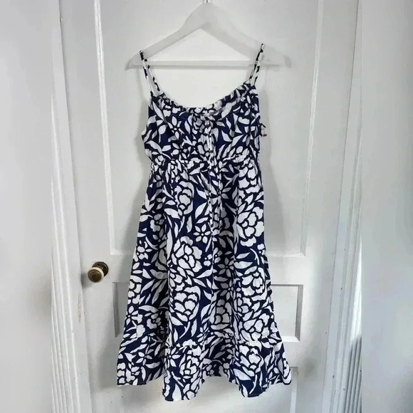 Cottonworld Navy White Floral Baby Doll Dress LIKE NEW - Picture 1 of 3